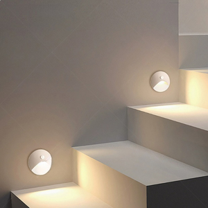 3W <strong>Round</strong> Waterproof Wall Lamps with IP65 Aluminum Motion Sensor Recessed <strong>LED</strong> Step <strong>Light</strong> for Outdoor <strong>Stairs</strong> Garden Pathway