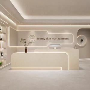 <span class=keywords><strong>Comptoir</strong></span> de <span class=keywords><strong>caisse</strong></span> avec éclairage LED, comptoirs de <span class=keywords><strong>caisse</strong></span> <span class=keywords><strong>pour</strong></span> salon de beauté de style tendance, bureaux de réception personnalisés, vente - Product Image 2