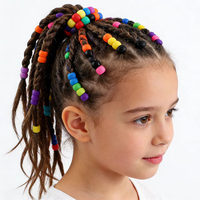 Kit de perles capillaires en silicone colorées en gros pour usine, 6*8.9mm, ouverture 5mm, accessoires de tressage personnalisables pour extensions de cheveux