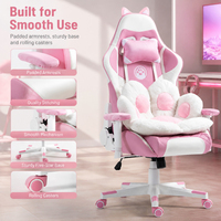Grand et grand PVC chat Kitty gaz levage dossier haut chaise de jeu vidéo PC Gamer chaise bureau tâche chaise