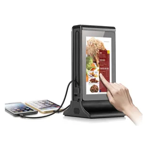 New FYD-835S Wireless Mobile Charger Restaurant Charging Station Table Digital Advertising Menu Powerbank Holder Menu Power Bank