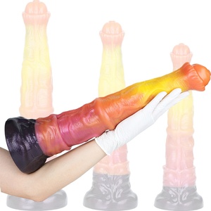 YOCY Huge Horse <b>Dildo</b> with Suction Cup Dual Layer Silicone <b>Dildo</b> Artificial Horse Penis Massage Wand Vagina Anal <b>Dildo</b> for Women - Product Image 1