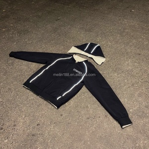 Vestes coupe-vent en nylon réfléchissantes 3M personnalisées pour hommes, style streetwear décontracté, imperméables et résistantes au vent, avec fermeture éclair - Product Image 2