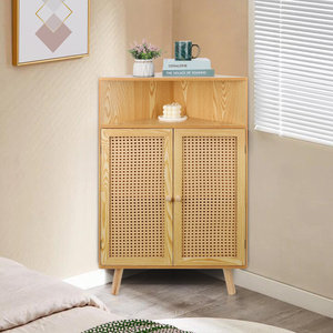 Богемный стиль, прочный высококачественный завод, оптовая продажа, производство деревянных угловых шкафов из ротанга для дома - Product Image 5