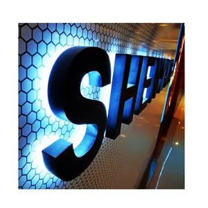 Penjualan terlaris tanda toko huruf 3D bangunan bercahaya tanda bisnis sesuai pesanan logo backlit toko luar ruangan huruf LED