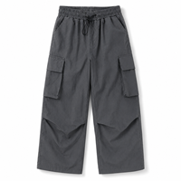 Pantalon cargo pour enfants, coupe droite, style streetwear, pour garçons et filles, taille élastique avec cordon de serrage, séchage rapide, 100% nylon, teint en pièce, personnalisable OEM