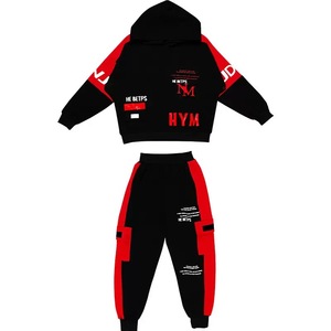 Ensemble de survêtement 2 pièces Ninos <span class=keywords><strong>Hip</strong></span> <span class=keywords><strong>Hop</strong></span> : Hoodie Color Block et Jogger Cargo – Personnalisation ODM/OEM, Vente en Gros, <span class=keywords><strong>Tenue</strong></span> Quotidienne Streetwear et Danse - Product Image 2