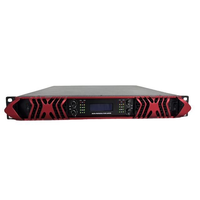 4*650W Digital Power Amplifier with Dante Professional Audio Digital Power Amplifier 1U Class D Powercon Connectors Metal