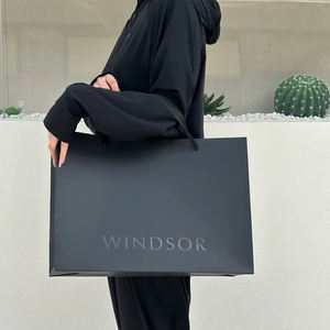 Newsense ถุงกระดาษช้อปปิ้งสีขาวสุดหรูพร้อมที่จับโลโก้ของคุณเองสำหรับรองเท้าถุงของขวัญสำหรับร้านค้าปลีก - Product Image 4