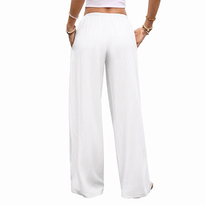 Pantalons décontractés pour femmes grandes tailles, tissu doux et confortable, <span class=keywords><strong>taille</strong></span> haute avec cordon élastique, incontournable de la garde-robe estivale - Product Image 2