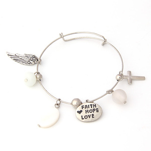 V & R brazalete idiota de aleación de <span class=keywords><strong>Pandora</strong></span> 3pcs un conjunto shell/ALA/Cruz colgantes rodio <span class=keywords><strong>pulsera</strong></span> <span class=keywords><strong>ajustable</strong></span> conjunto - Product Image 3