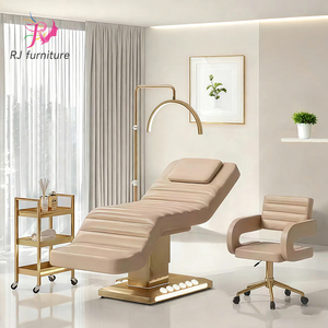 Lit de massage électrique de luxe pour salon de beauté, avec base incurvée pour extensions de cils, LED et 3 moteurs, idéal pour soins du visage et spa - Product Image 1