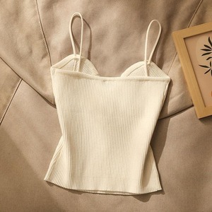 おしゃれなシャオシアンニットセクシーブラキャミソールベスト女性ノースリーブトップ - Product Image 6