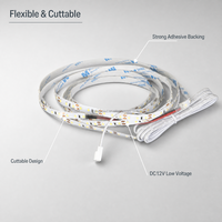 Bande lumineuse LED autocollante, flexible et découpable, RGB, pour la décoration de la maison, des armoires, des fêtes et des vacances