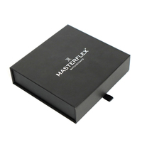Fabricant d'emballages de luxe pour montres en carton haut de gamme sur mesure, boîte cadeau magnétique mate avec ruban noir