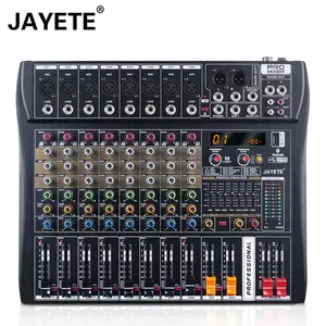 CT-8 Dj Controller/Audio Console Mixer Fabrieksleverancier Goede Kwaliteit Professionele 8 Kanaals Usb Geluid Audio Mixer