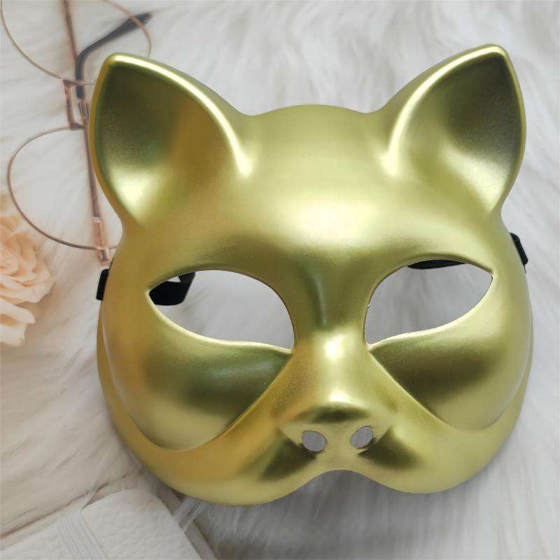 Wholesale in Stock Half Face cat Style Mask Face Mask Men's and Women's Party Dance Party Performance Supplies Props