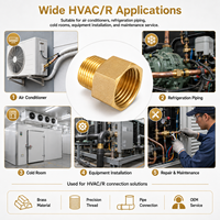 Adaptateur de raccord de tuyau en laiton pour la connexion de ligne de réfrigérant HVAC/R