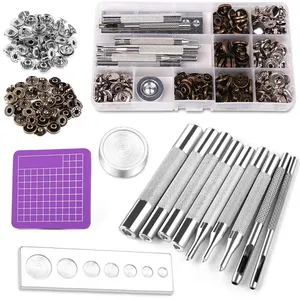 Leather Snap Fasteners Kit Metal Button Snaps Press Studs With Installation Tools for Leather Snaps Kit