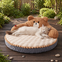 Lit pour chat en forme d'ours, esthétique moderne, toutes saisons, chaud et doux, canapé-lit pour animaux de compagnie, nid de luxe en peluche pour chien, literie pour animaux de compagnie en gros