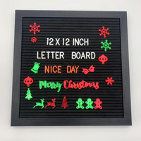 Nouveau design 15x15cm tableau de lettres en feutre de petite taille avec cadre noir pour la décoration intérieure