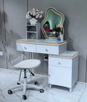 Table de maquillage contemporaine compacte à LED intégrée avec armoire de rangement éclairée, modèle le plus vendu du fabricant