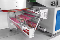 Machine d'emballage à flux de 350 pièces pour sandwichs, pâtisseries, emballage de type coussin, mini-machine d'emballage automatique pour biscuits, emballage de type coussin