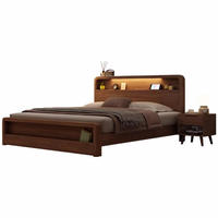 Cama King Size de Madera Maciza con Diseño Moderno y Almacenamiento, con Características Ecológicas y que Ahorran Espacio