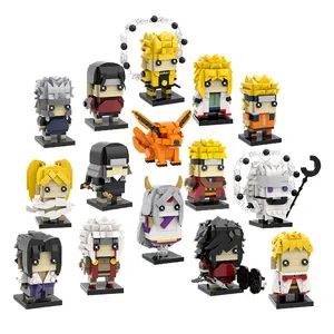 アニメNTUchiha Sasuke BrickHeadzMOCレンガセットDiyビルディングブロックセット子供用モデルおもちゃ子供用2023おもちゃ