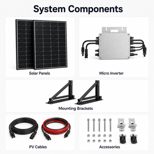 Sistema de Energía Solar para Balcón, Kit Solar Plug and Play con Soporte de Montaje y Cable de Corriente Alterna - Product Image 3