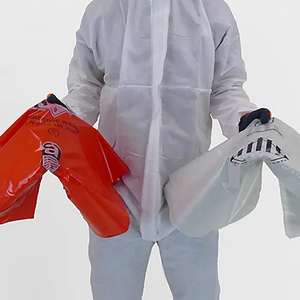 Sacs d'élimination de l'amiante en polyéthylène robuste sacs à déchets transparents rouges 6 mil 20 microns pour la collecte de matières dangereuses en toute sécurité - Product Image 2