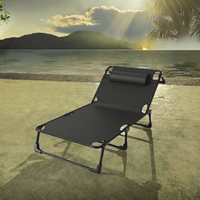 Lit pliant portable de style moderne avec cadre en fer, nouvelle version améliorée, design plus large et robuste, pour la pause déjeuner, pliable en trois, pour chambre et extérieur