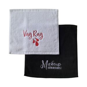 30*30cm Custom <b>Black</b> Cotton Face <b>Towel</b> with logo Embroidery - Product Image 4