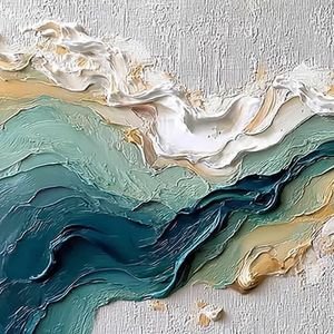 Grande <span class=keywords><strong>peinture</strong></span> abstraite de paysage à texture épaisse, réalisée à la spatule, faite à la main, sur toile texturée, œuvre d'art abstraite minimaliste pour mur - Product Image 2