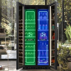 Ультратонкий двухдверный винный шкаф с постоянной температурой, встроенный холодильник со ледяным баром для домашней вечеринки, охладители для вина - Product Image 6