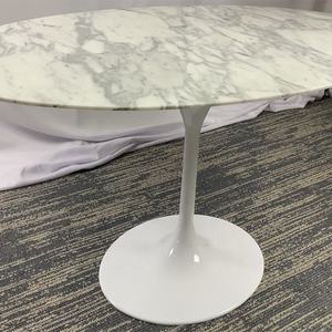 Aangepaste Meubelen Moderne Witte Natuurlijke Arabescato Marmer Ovale Eero <span class=keywords><strong>Saarinen</strong></span> Tulip Eettafel - Product Image 6