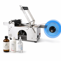 Nouvelle machine d'étiquetage électrique pour petites bouteilles en plastique et en verre, canettes, bouteilles MT50, machine d'étiquetage électrique pour bouteilles rondes, machine à coller des étiquettes en papier