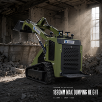 Mini-chargeuse compacte diesel pour démolition intérieure et rénovation de sous-sols, moteur 3 cylindres, chargeuse compacte, espacement de 230 mm