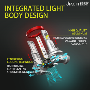 JIACHI-Phare à Led H11 Canbus H4 H7 sans erreur, ampoules de phares antibrouillard H8 H9 9005 9006 HB3 HB4 6500K, lumière blanche pour voiture avec ventilateur 12V - Product Image 5