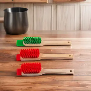 Custom wholesale beech floor brush with shovel head tile brush handle Suitable for cleaning cooktops and floors can print logo