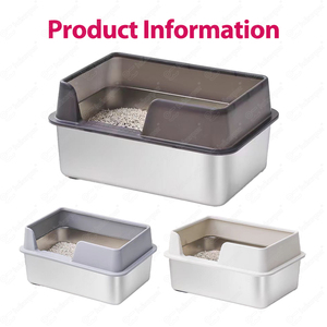 OEM ODM สต็อกเพียงพอ กระบะทรายแมวขนาดใหญ่ รั้วสูง กึ่งปิด ทำจากสแตนเลส - Product Image 2