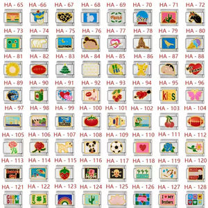 <span class=keywords><strong>LAMOON</strong></span> Mignon Mini Étoile Perles Colorées CZ Pendentif Italien Charms Link pour Bracelet en Acier Inoxydable 9mm DIY Jewelry Fashionable - Product Image 5