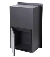 Boîte aux lettres murale moderne en acier inoxydable, résistante à l'eau, avec revêtement en poudre antirouille, pour la livraison de colis en extérieur