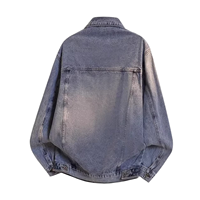 Veste en jean pour homme, style rétro bleu délavé, fabrication OEM/ODM, logo personnalisable, prix de gros, style vintage