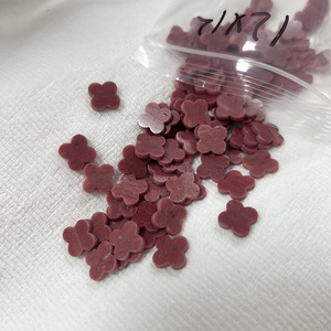 Pierres précieuses roses naturelles, quartz rose, taille plate, trèfle à quatre feuilles, pour la création de bijoux - Product Image 5