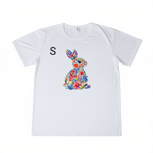 Camiseta A25pen para Mujer con Estampado Floral de Conejo, Manga Corta, Cuello Redondo, Corte Regular, 100% Algodón, Estilo Casual de Primavera/Verano - Product Image 1