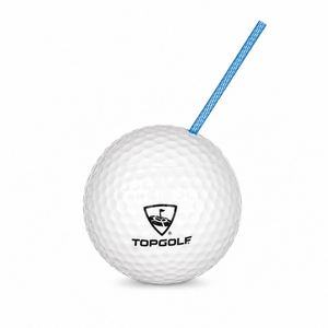 Sports Theme Party Supplies 4 Inch <b>White</b> With Straws 20 Oz <b>Plastic</b> Golf Shaped Drinking <b>Cups</b> - Product Image 1