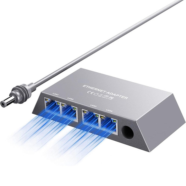 Starlink Mini Gen3/V3 4-Port RJ45 Ethernet Adapter High-Speed PVC Network Hub Socket Cable Plug and Play Wired Connection