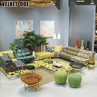 Mahjong-Stil Modulares Sofa Schickes Gepolstertes Stoff-Luxus-Wohnzimmer-Sofa