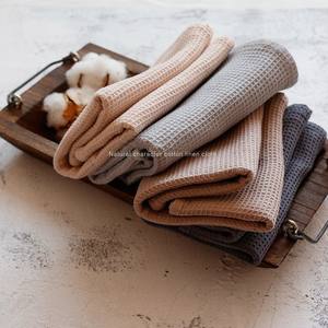 Paño de cocina de lino con cordón colgante, tejido de Waffle de algodón orgánico super dry100 %, tejido de lino - Product Image 1